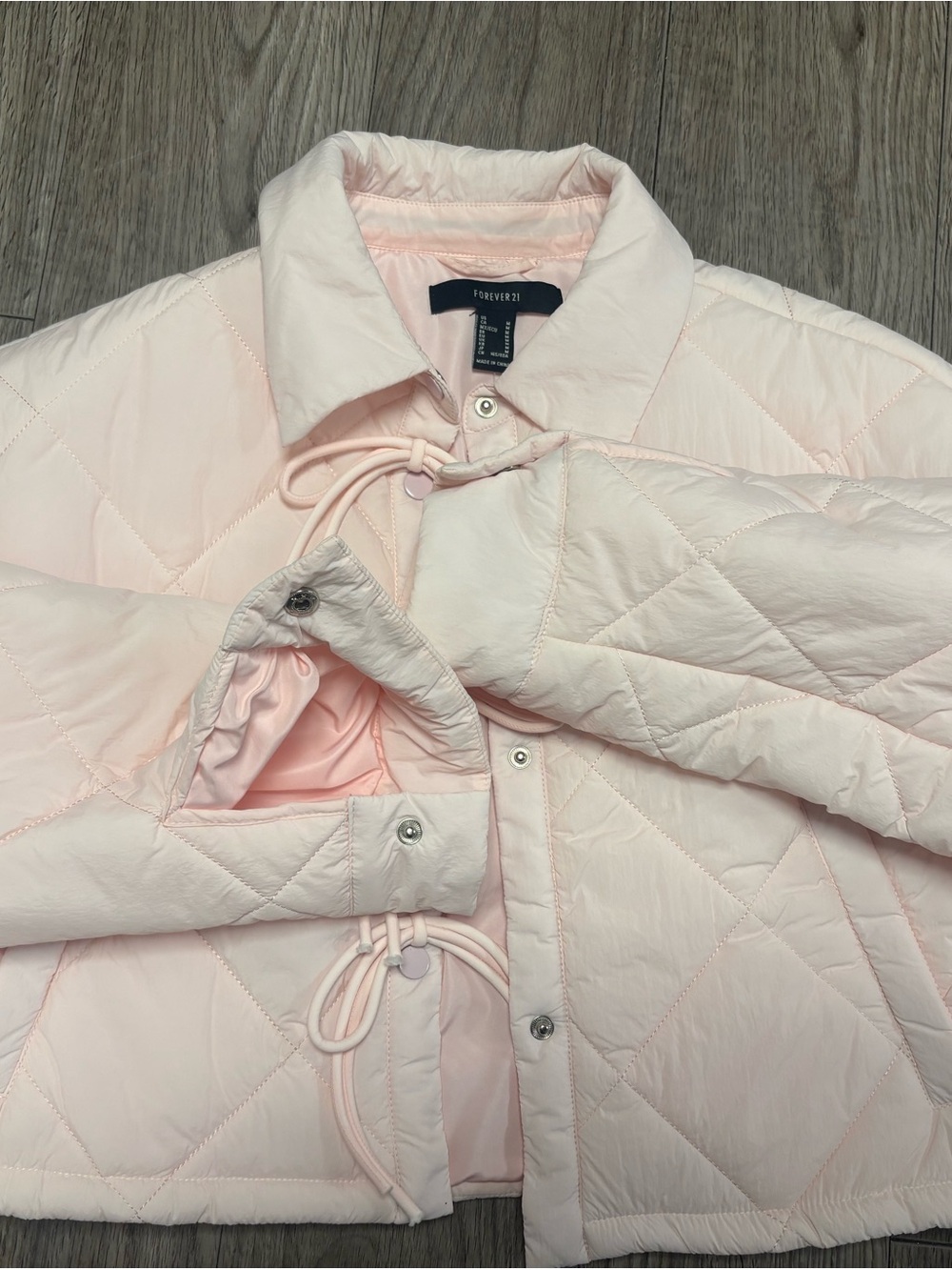 Forever 21 Pale Pink Quilted Puffer Jacket